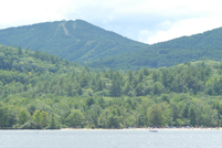 Gilford, NH - Ellacoya State Beach and Gunstock Mountain from the Lake